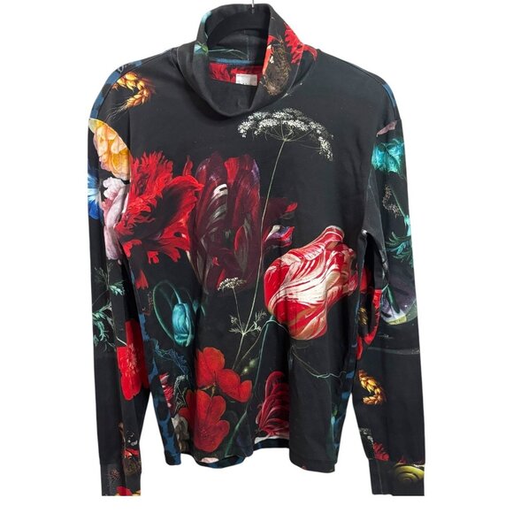 PAUL SMITH Multicolor Floral New Masters Turtleneck S Leopard Print Long Sleeve - Picture 6 of 9